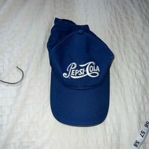 Blue and white pepsi-cola baseball cap